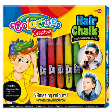 Pastele kredowe do włosów Colorino Boy, 6 kolorów